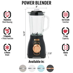 Haden Black Plastic Blender 1.75 L 5 speed