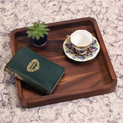 Kalmar Home Brown Acacia Wood Square Serve Tray 1 pk