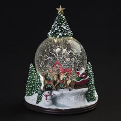 Roman Glitter Dome LED Multicolored Musical Swirl Cabin Dome with Tree Top Indoor Christmas Decor 9.