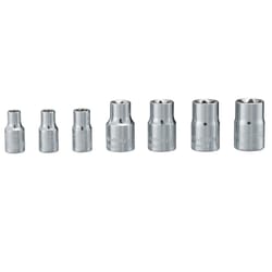 Craftsman 16 mm X 1/4 and 3/8 in. drive Metric 6 Point External Torx Socket Set 7 pc
