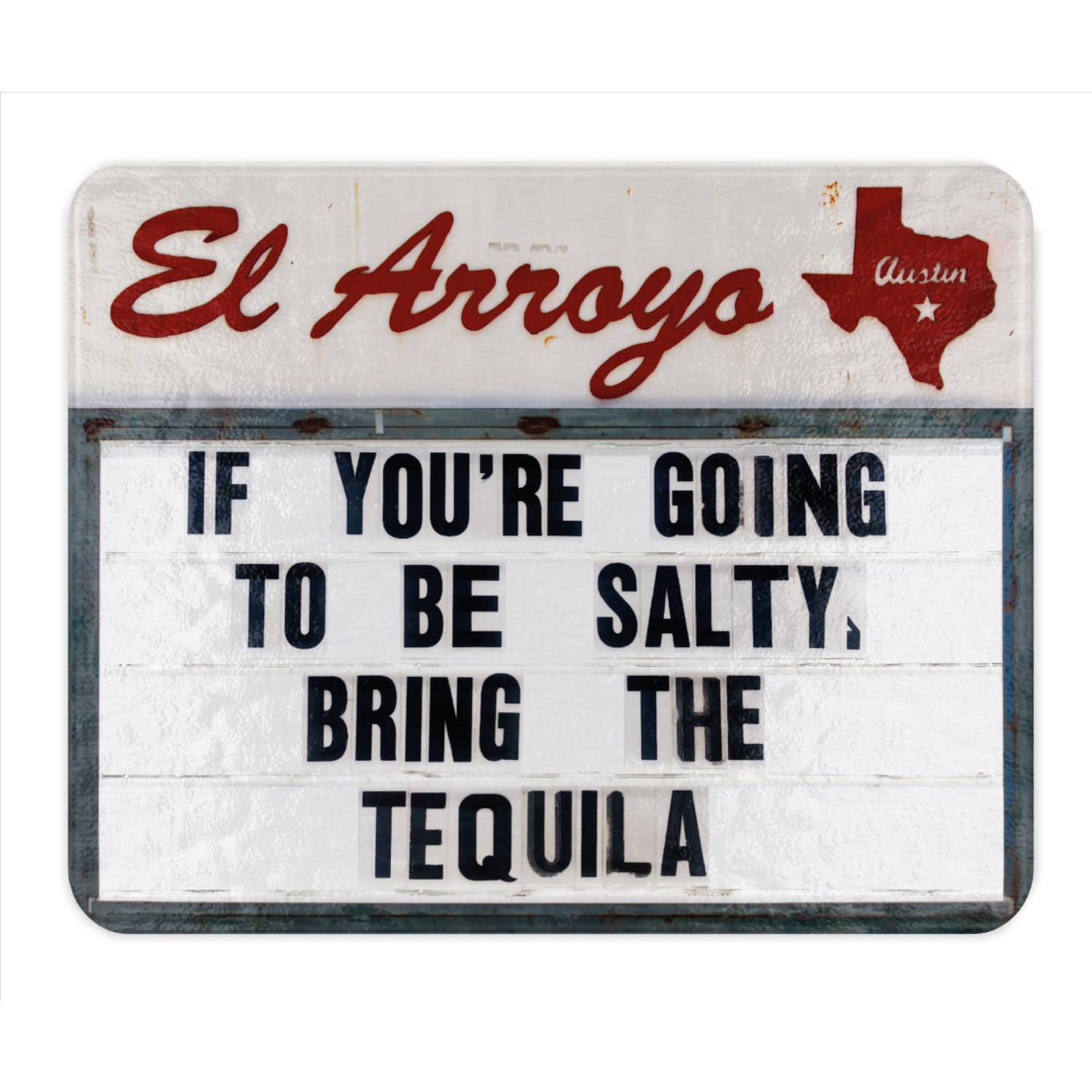 El Arroyo 15 in. L X 12 in. W X 1 in. Glass Be Salty Cutting Board Sansujyuku sansujyuku.com