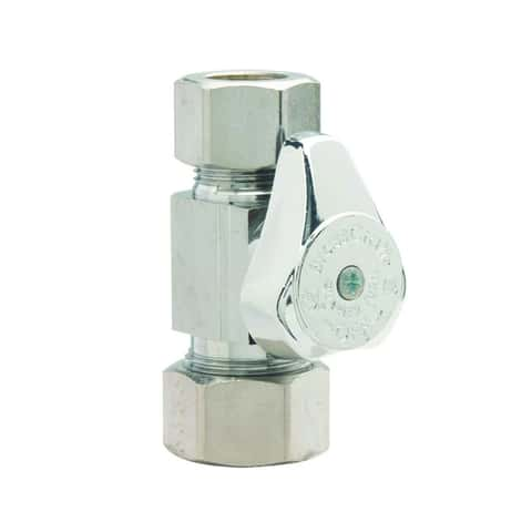 BrassCraft 1/4 in. Compression outlets X 1/2 in. Compression Brass Shut-Off  Valve - Ace Hardware