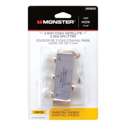 Monster Just Hook It Up 3 Way Coax Splitter 75 ohm 0 MHz 1 pk