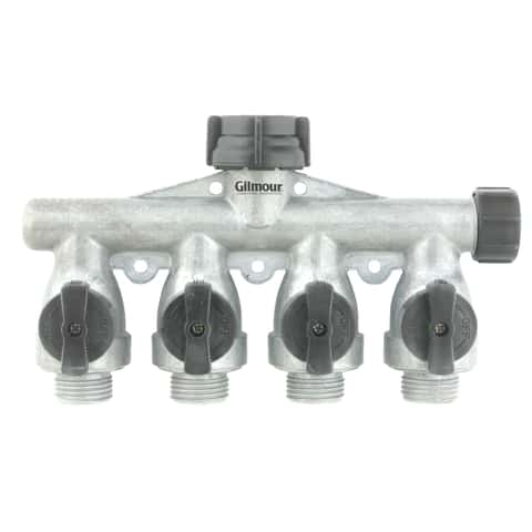 Gilmour 5/8 in. Metal Threaded Male 4-Way Shut-off Valve