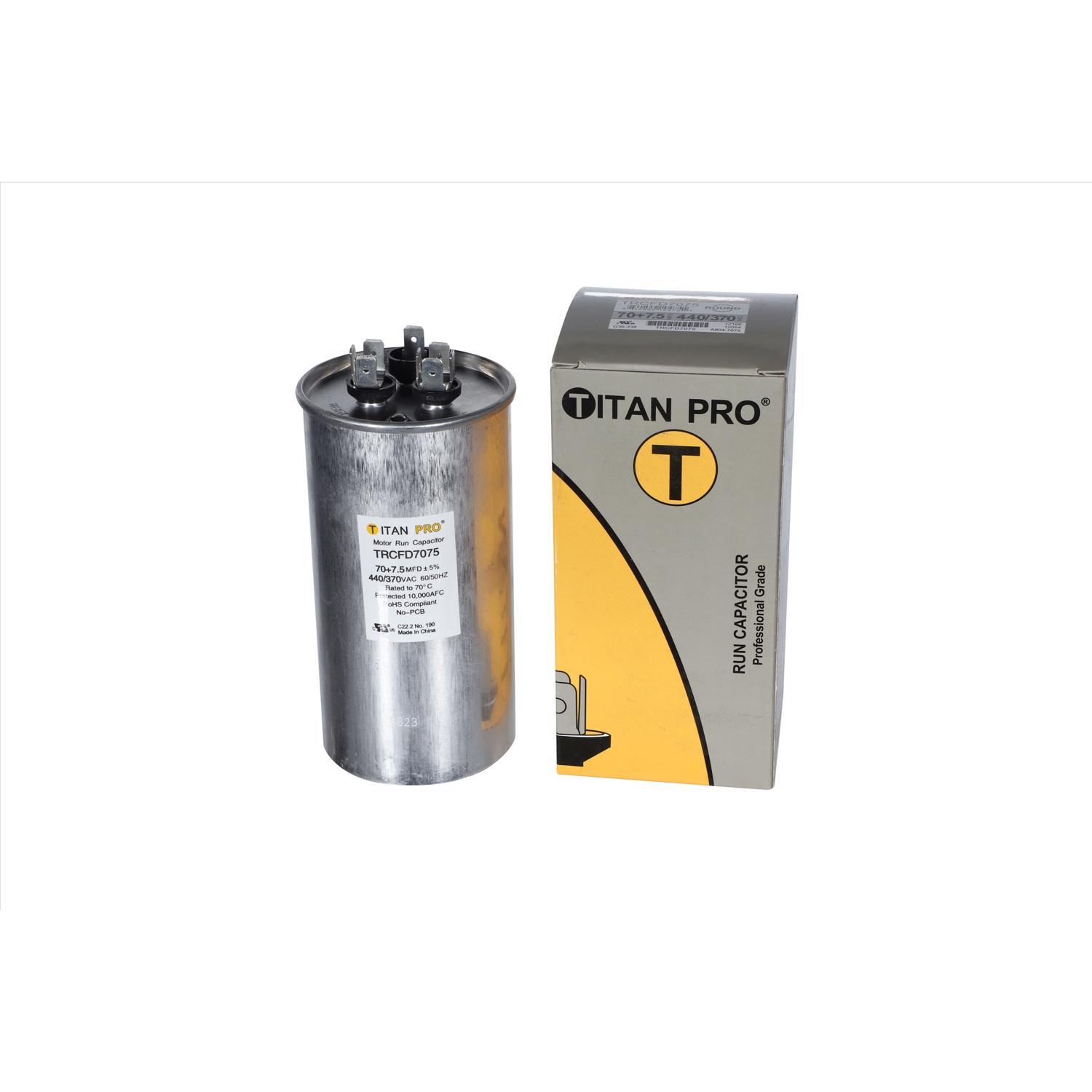 ドンペリ Titan Pro 40+7.5 MFD 440 V Round Run Capacitor Mfr