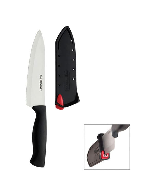 Farberware 6 In. Black Chef Knife with Edgekeeper Sheath - Sun