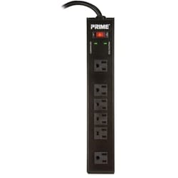 Prime 15 ft. L 6 outlets Surge Protector Black 1150 J