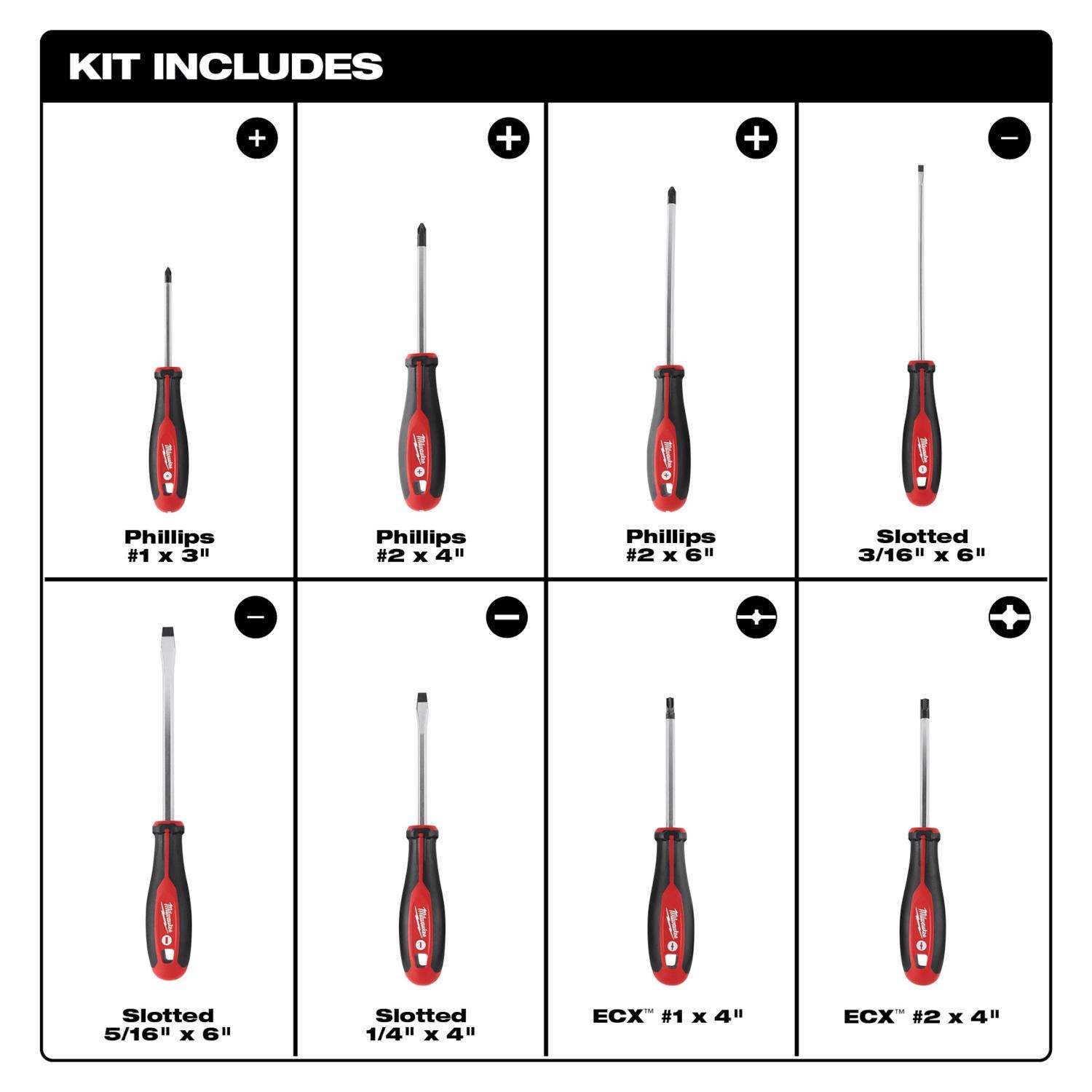 Milwaukee 8 discount piece screwdriver set