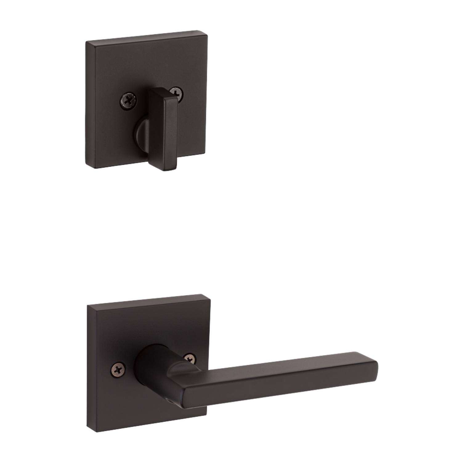 Kwikset Matte Black Entry Handleset KW1 13/4 in. Ace Hardware