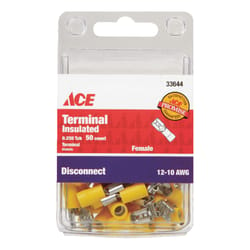 Ace 12-10 AWG AWG Insulated Wire Female Disconnect Yellow 50 pk