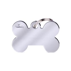 MyFamily Basic Chrome Bone Aluminum Dog Pet Tags Large