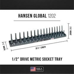 Hansen Global 20.5 in. L X 1/2 in. drive Metric Socket 1 pc