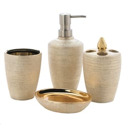 Accent Plus Golden Shimmer Porcelain Bath Accessory Set
