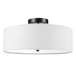 Globe Electric Kyle 7.4 in. H X 15.9 in. W X 15.9 in. L Dark Bronze White Ceiling Light