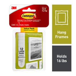 3M Command White Large Picture Hanging Strips 16 lb 12 pk