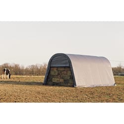 ShelterLogic ShelterCoat 13 ft. x 20 ft. Plastic Vertical Round Storage Shed without Floor Kit
