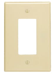 Leviton Ivory 1 gang Plastic Decorator Wall Plate 1 pk