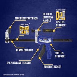 Irwin Quick-Grip 24 in. D Medium Duty Full Screw C-Clamp 825 lb 1 pc