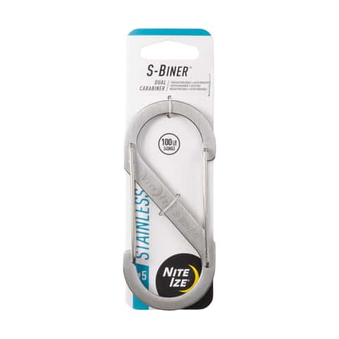 Nite Ize S-Biner 1.8 in. D Stainless Steel Silver Carabiner Key Holder Nite Ize S-Biner 1.8 in. D Stainless Steel Silver Carabiner Key Holder