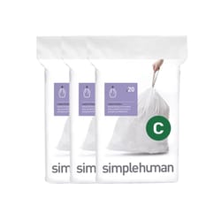 Simplehuman Code C 3.17 gal Trash Can Liners Drawstring 60 pk