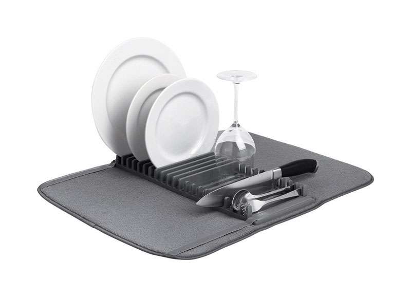Umbra Charcoal Microfiber Drying Rack w/Mat - Ace Hardware