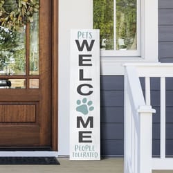 P Graham Dunn Multicolored Wood 47 in. H X 10.5 in. L X 0.75 in. W Pets Welcome People Tolerated Por