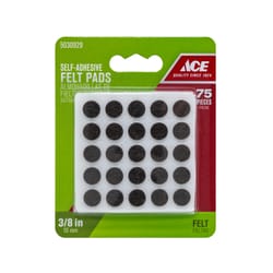 Ace Felt Self Adhesive Protective Pad Brown Round 3/8 in. W 1 pk