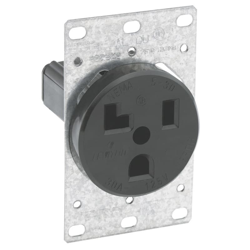 Leviton 30 amps 125 V Black Outlet 5-30R 1 pk - 05371-000 - Electrical Switches  sku 05371-000