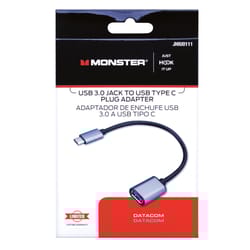 Monster Just Hook It Up USB Jack to USB Type C 1 pk