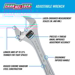 Channellock Metric and SAE Adjustable Wrench 18 in. L 1 pc