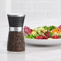 Trudeau Black/Silver Glass Pepper Mill