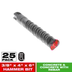 Diablo 3/8 in. X 6 in. L Carbide Tipped 2-Cutter Hammer Drill Bit SDS-Plus Shank 25 pk