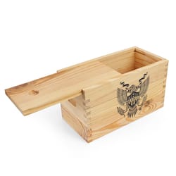 Sheffield 16 in. USA Crest Craft Box Brown