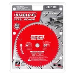 Diablo Steel Demon 6-1/2 in. D X 5/8 in. TiCo Hi-Density Carbide Circular Saw Blade 60 teeth 1 pk