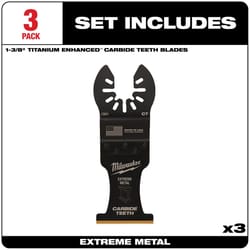 Milwaukee Universal Fit Open-Lok 3.58 in. L X 1-3/8 in. W Carbide Metal Blade Extreme Metal 3 pk