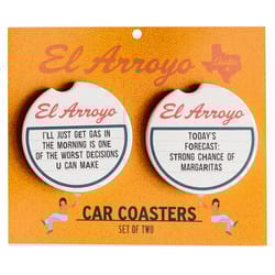 El Arroyo Today's Forecast Car Coaster Ceramic 2 pk