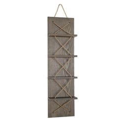Elegant Designs Positano 30 in. H X 8 in. L Rustic Gray Wood Wine Rack