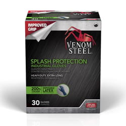 Venom Steel Splash Protection Latex Disposable Gloves One Size Fits Most Blue Powder Free 30 pc