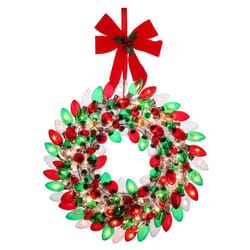 Mr. Christmas LED Multicolored Bulb Wreath Wall Sign 18 in.