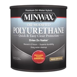 Minwax Water Based Oil-Modified Semi-Gloss Clear Water-Based Oil-Modified Polyurethane 1 qt