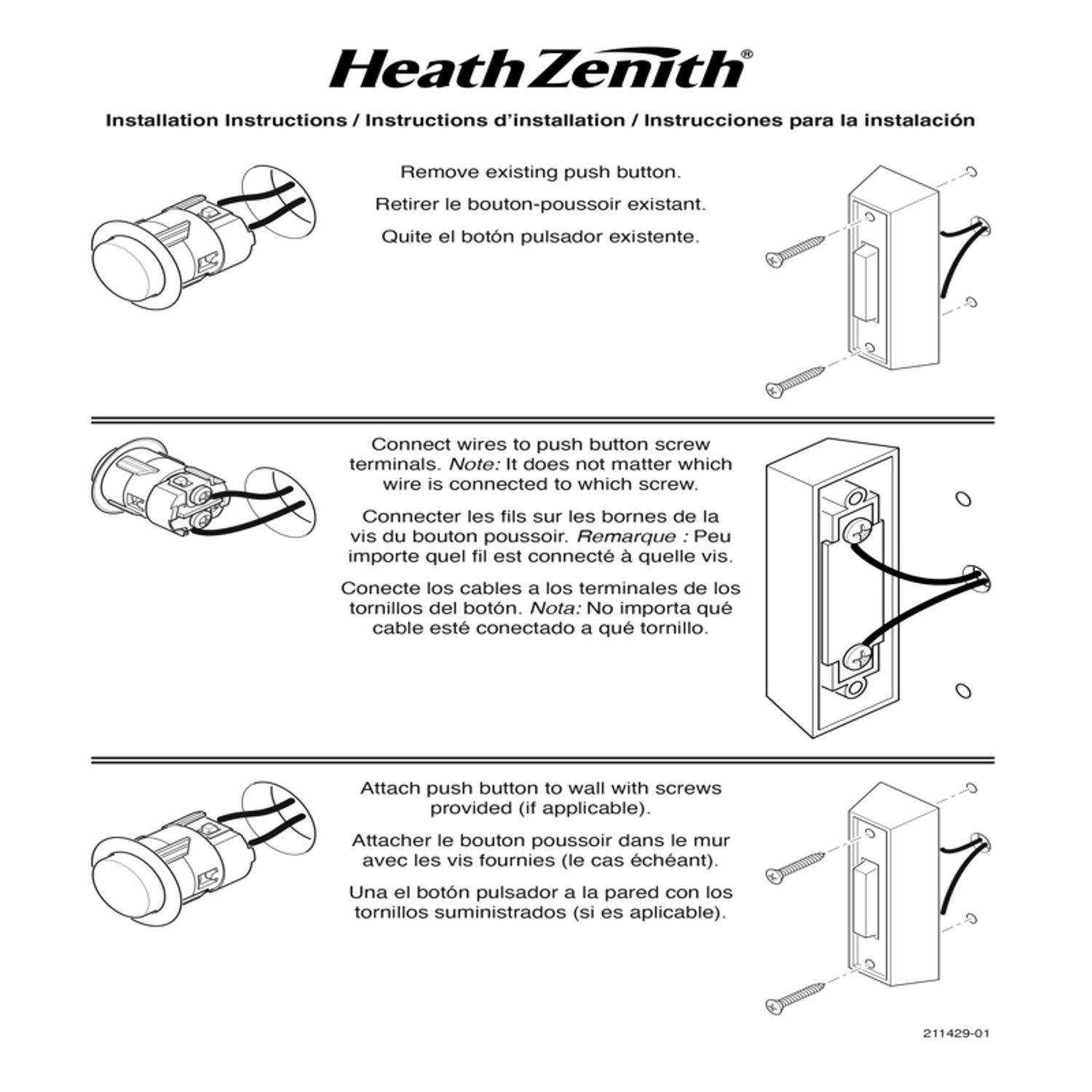 Wireless Push Button - HeathZenith