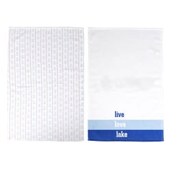 Pavilion We People Blue/White Cotton Lake Tea Towel 2 pk