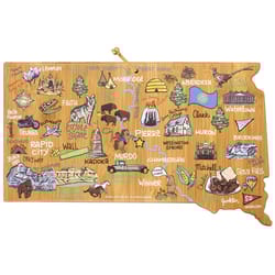 Totally Bamboo Fish Kiss 16 in. L X 10 in. W X 1 in. Bamboo South Dakota Serving & Cutting Board