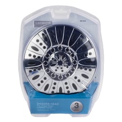 OakBrook Chrome PVC 3 settings Wallmount Showerhead 1.8 gal