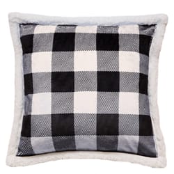 Carstens Inc 18 in. H X 18 in. L Black/White Polyester Pillow