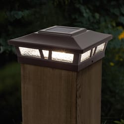 Classy Caps Brown Solar Powered 1 W LED Post Cap Light 1 pk