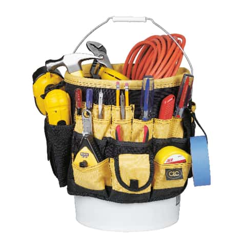 CLC Tool Works 4122 Bucket Tool Organizer, 61 -Compartment, Rip-Stop Fabric, Black/Yellow