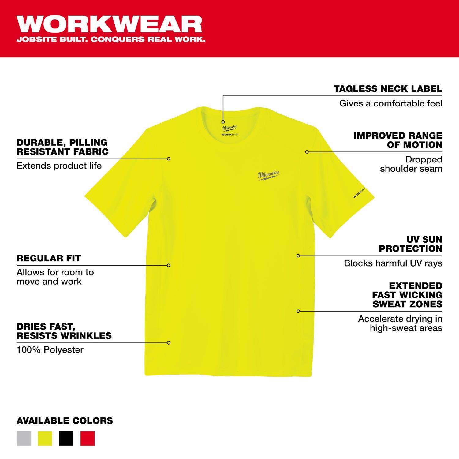 Milwaukee WORKSKIN Light Shirt Short Sleeve Yellow 414HV