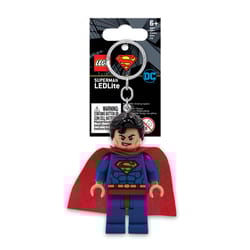 LEGO DC Metal/Plastic Blue/Red Superman Keychain w/LED Light