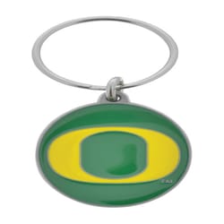 HILLMAN NCAA Tempered Steel Green Split Ring Keychain